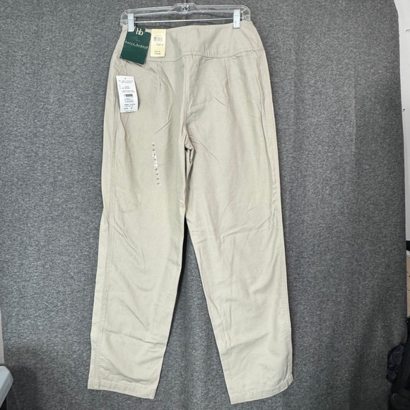 HARVE BENARD High Waisted Khaki Cotton Pleated Trousers Pants Women's Size 10 - Picture 7 of 14